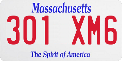 MA license plate 301XM6