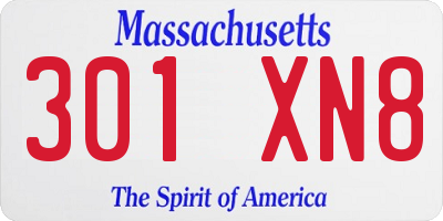 MA license plate 301XN8