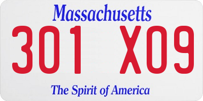 MA license plate 301XO9