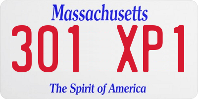 MA license plate 301XP1
