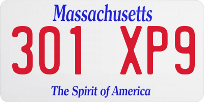 MA license plate 301XP9