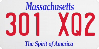 MA license plate 301XQ2