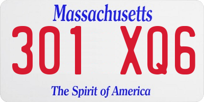 MA license plate 301XQ6