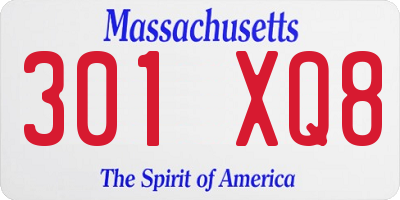 MA license plate 301XQ8