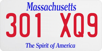 MA license plate 301XQ9