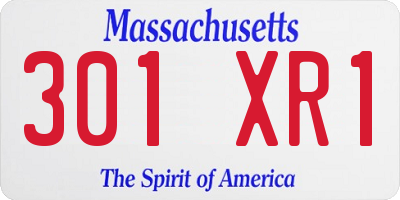 MA license plate 301XR1