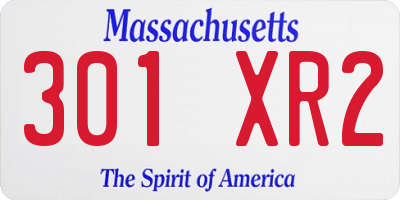 MA license plate 301XR2