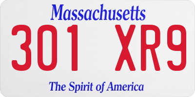 MA license plate 301XR9