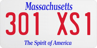 MA license plate 301XS1