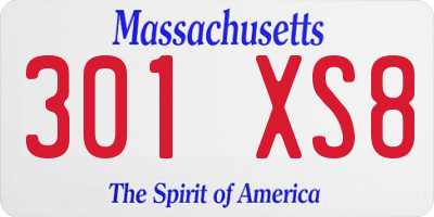 MA license plate 301XS8