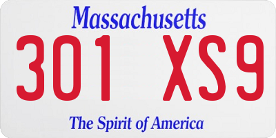 MA license plate 301XS9