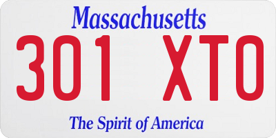MA license plate 301XT0