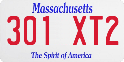 MA license plate 301XT2