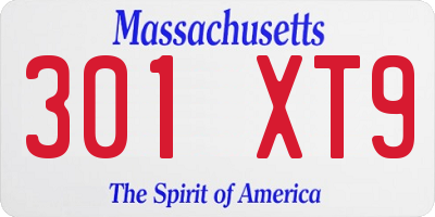MA license plate 301XT9