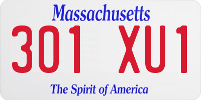 MA license plate 301XU1