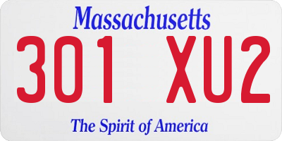 MA license plate 301XU2