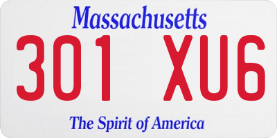 MA license plate 301XU6