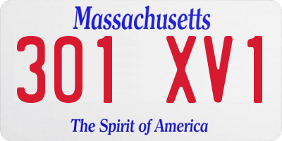 MA license plate 301XV1