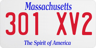 MA license plate 301XV2