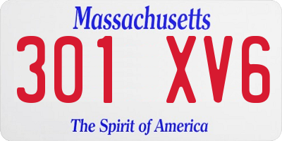 MA license plate 301XV6