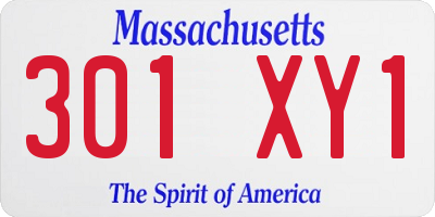MA license plate 301XY1