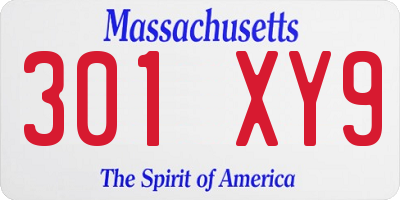 MA license plate 301XY9