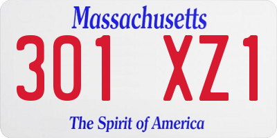 MA license plate 301XZ1