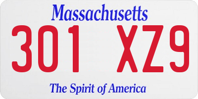 MA license plate 301XZ9