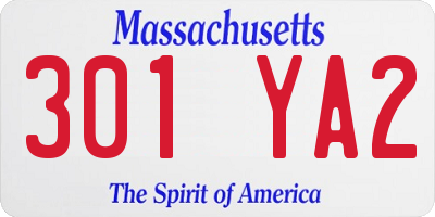 MA license plate 301YA2