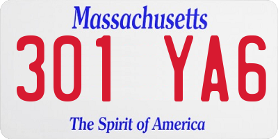 MA license plate 301YA6
