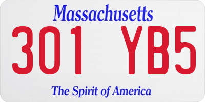 MA license plate 301YB5