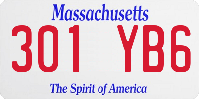 MA license plate 301YB6