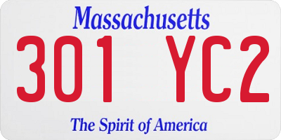 MA license plate 301YC2