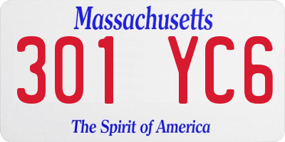 MA license plate 301YC6