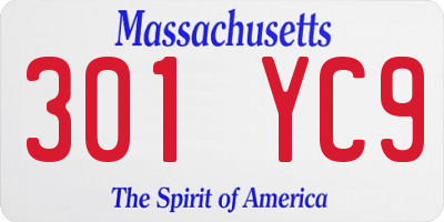 MA license plate 301YC9