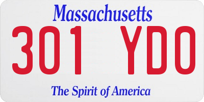 MA license plate 301YD0