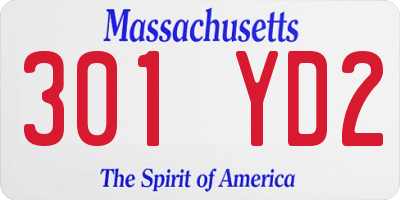 MA license plate 301YD2