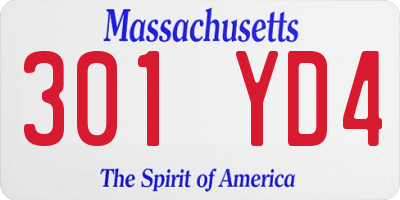 MA license plate 301YD4
