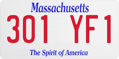 MA license plate 301YF1