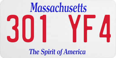 MA license plate 301YF4