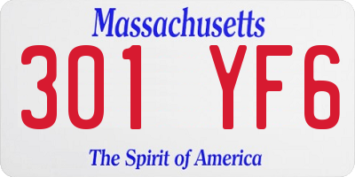 MA license plate 301YF6