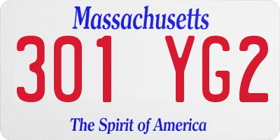 MA license plate 301YG2