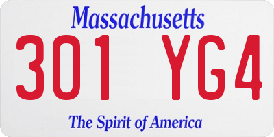 MA license plate 301YG4