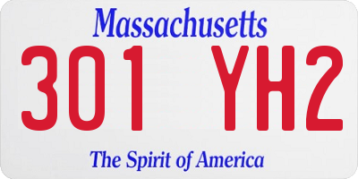 MA license plate 301YH2