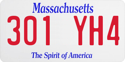 MA license plate 301YH4