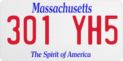 MA license plate 301YH5