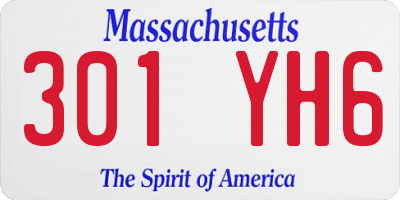 MA license plate 301YH6