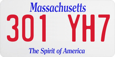 MA license plate 301YH7