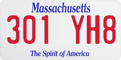 MA license plate 301YH8