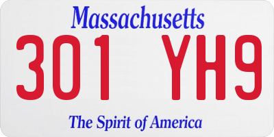 MA license plate 301YH9